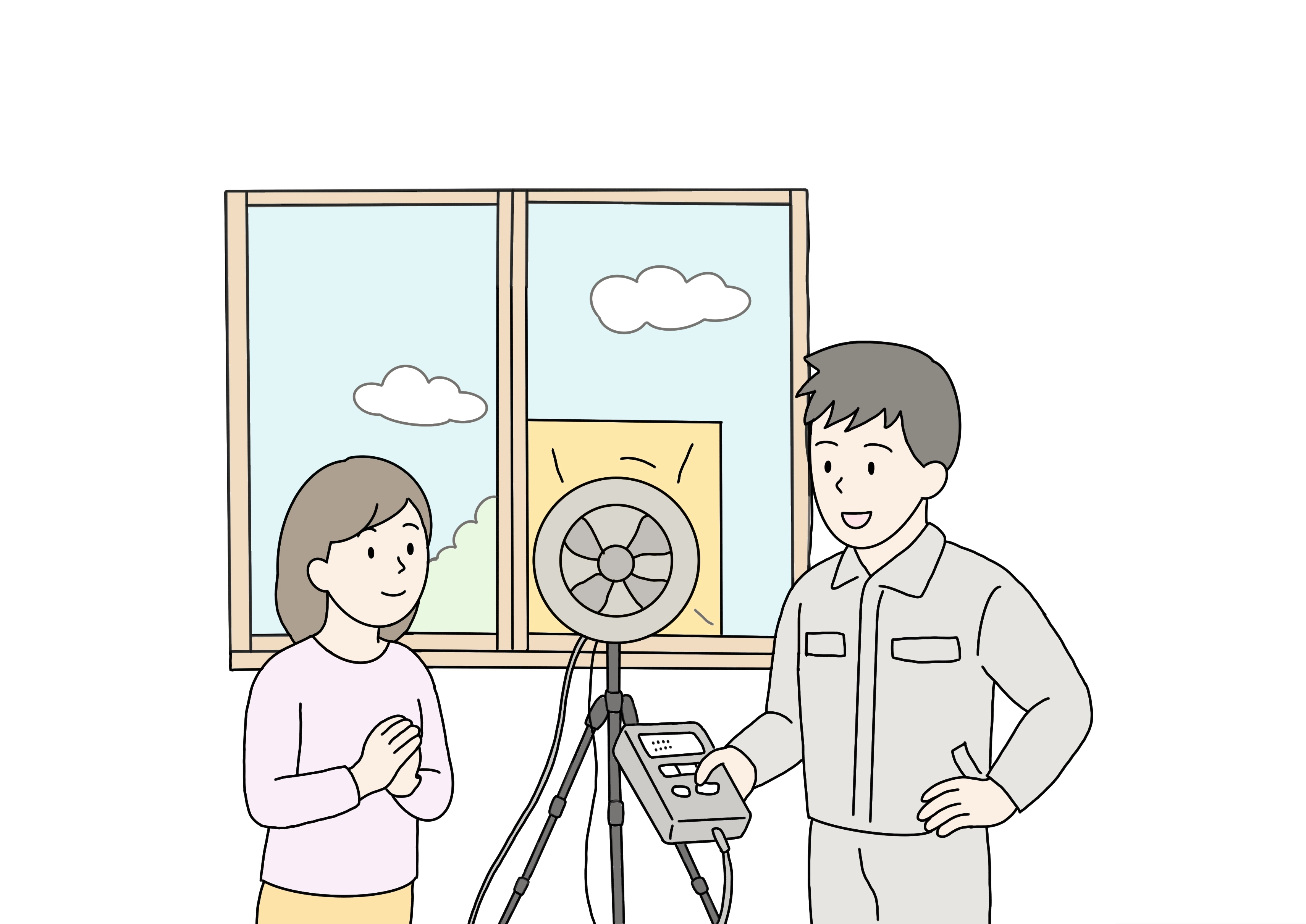 気密測定の様子